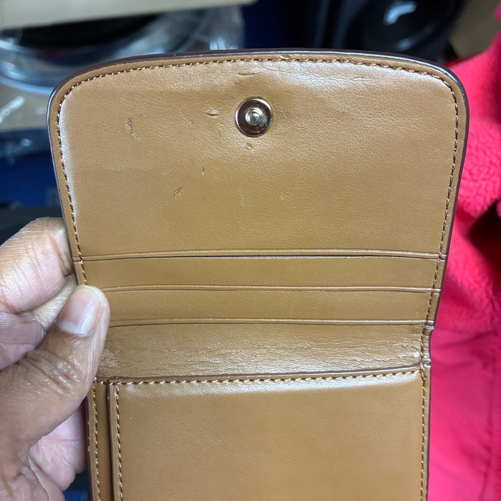 Coach Brown and Gold Compact Tri-Fold Wallet - Picture 14 of 14